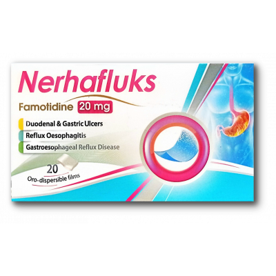 NERHAFLUKS 20 MG ( FAMOTIDINE ) 20 ORO-DISPERSIBLE FILMS